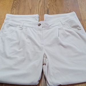 HALARA Women XL EXTRA LARGE Pants New Casual  Cream Corduroy Every Day IVORY